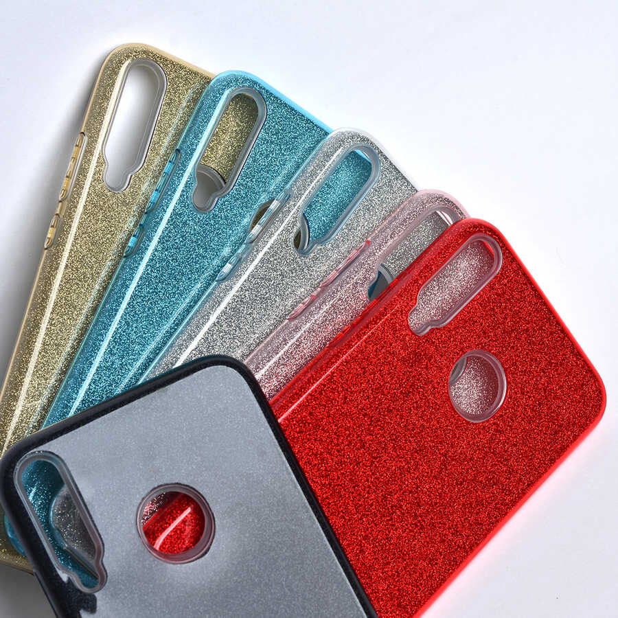 Huawei P40 Lite E Kılıf Zore Shining Silikon Kırmızı