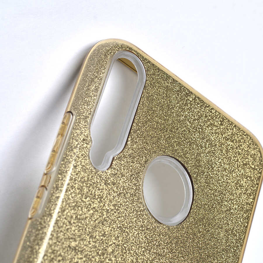 Huawei P40 Lite E Kılıf Zore Shining Silikon Gold