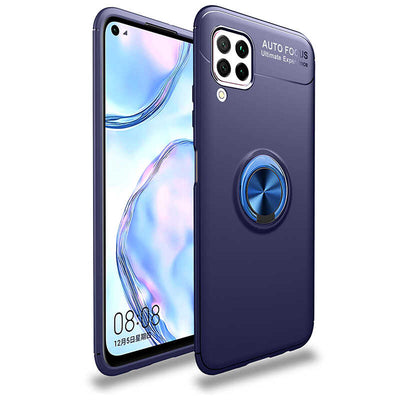 Huawei P40 Lite Kılıf Zore Ravel Silikon Kapak Siyah-Rose Gold