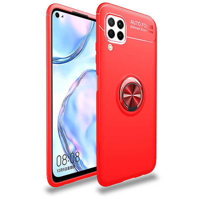 Huawei P40 Lite Kılıf Zore Ravel Silikon Kapak Kırmızı