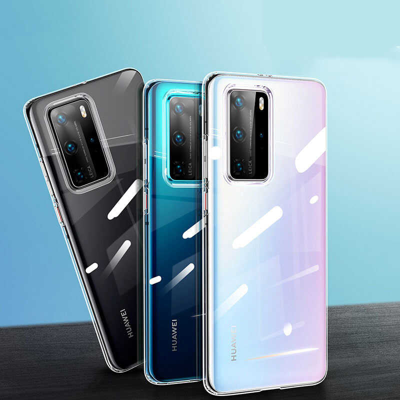 Huawei P40 Pro Kılıf Zore Süper Silikon Kapak Renksiz