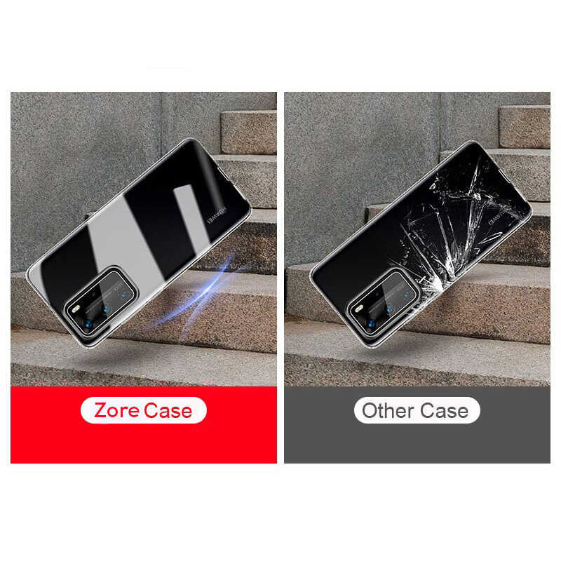 Huawei P40 Pro Kılıf Zore Süper Silikon Kapak Renksiz