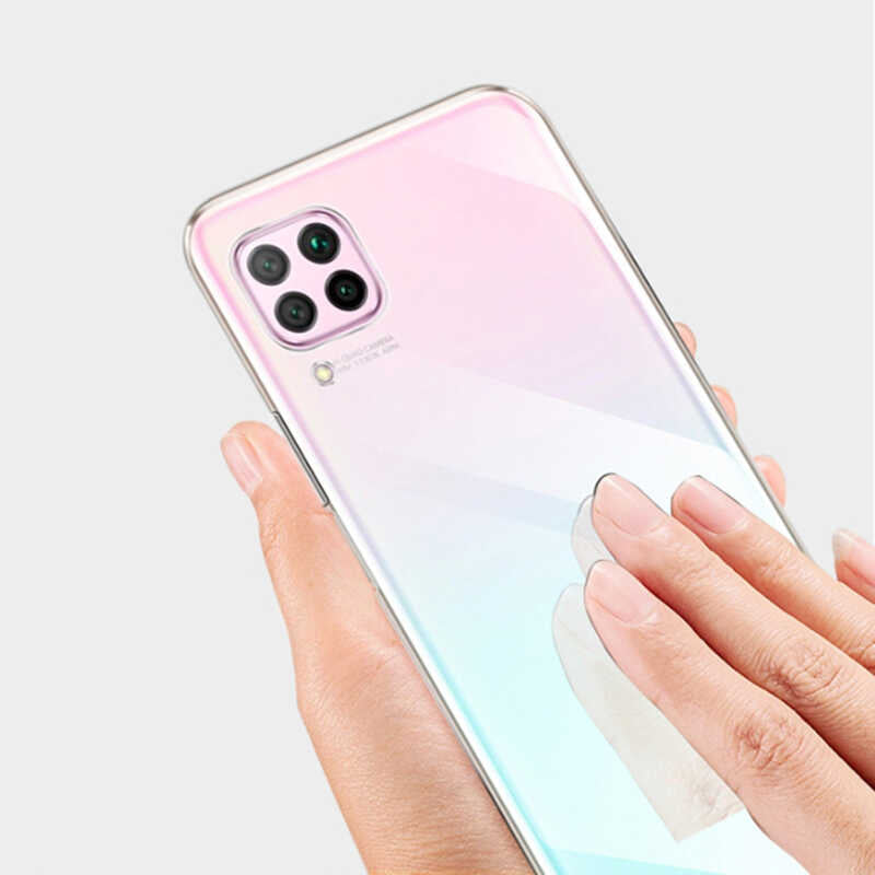 Huawei P40 Lite Kılıf Zore Süper Silikon Kapak Renksiz