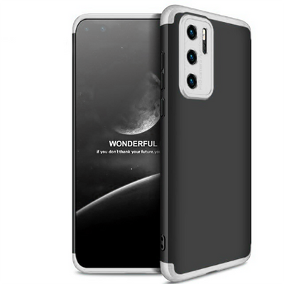 Huawei P40 Pro Kılıf Zore Ays Kapak Siyah-Gri