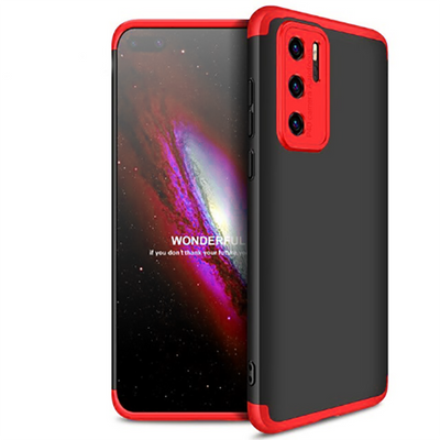 Huawei P40 Pro Kılıf Zore Ays Kapak Siyah-Kırmızı