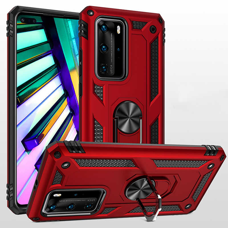 Huawei P40 Pro Kılıf Zore Vega Kapak Rose Gold