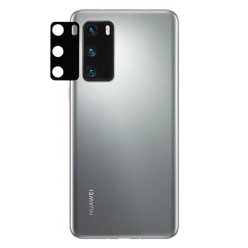 Huawei P40 Zore Kamera Lens Koruyucu Cam Filmi Siyah