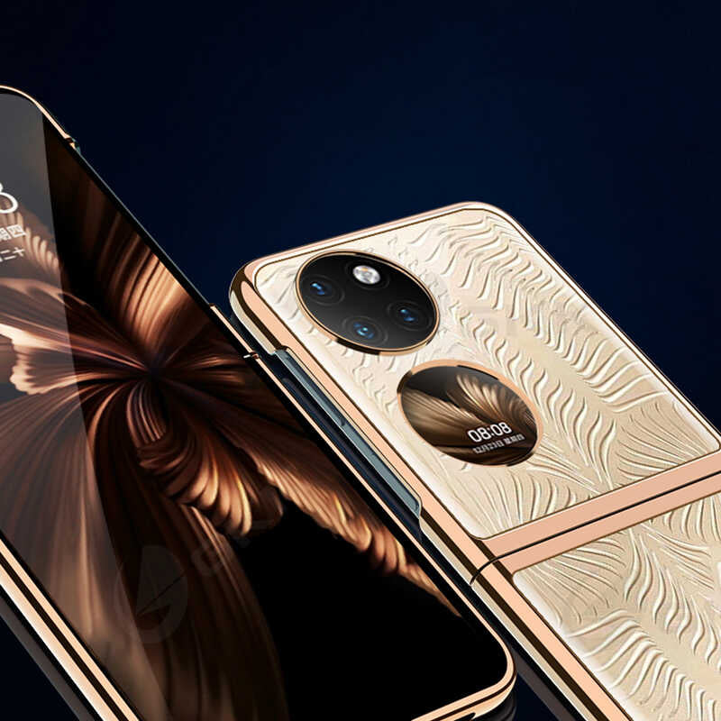 Huawei P50 Pocket Kılıf Zore Kıpta Kapak Siyah