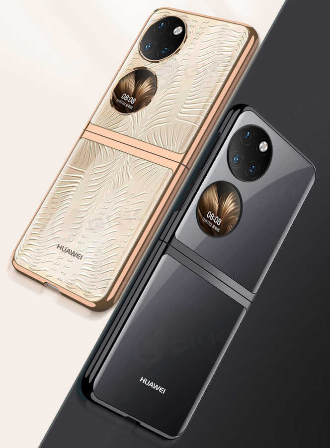 Huawei P50 Pocket Kılıf Zore Kıpta Kapak Gümüş