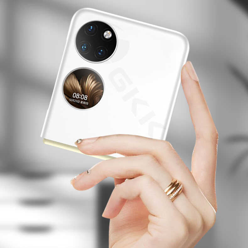 Huawei P50 Pocket Kılıf Zore Sert Kıpta Kapak Siyah