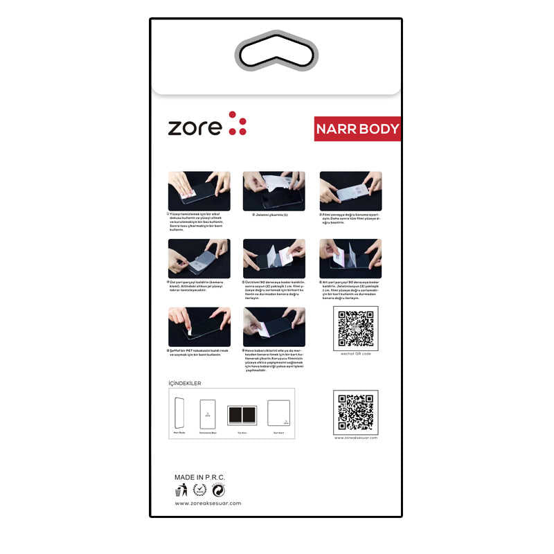 Huawei P50 Pocket Zore Narr Tpu Ön Arka Body Ekran Koruyucu Beyaz