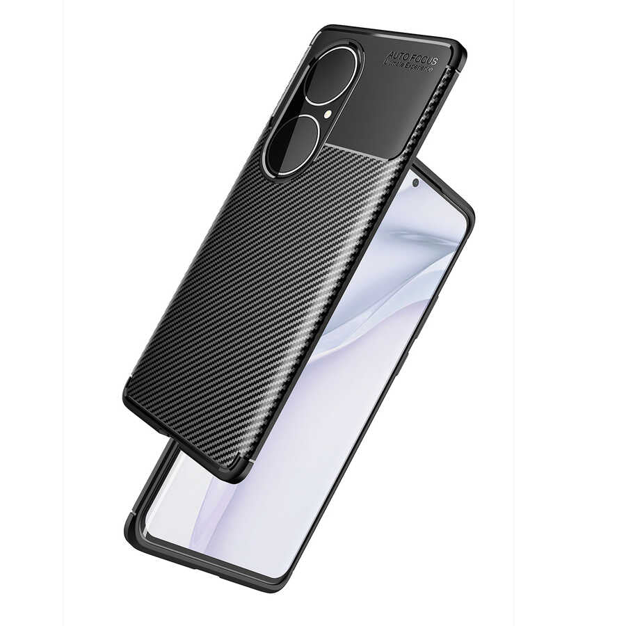 Huawei P50 Pro Kılıf Zore Negro Silikon Kapak Siyah