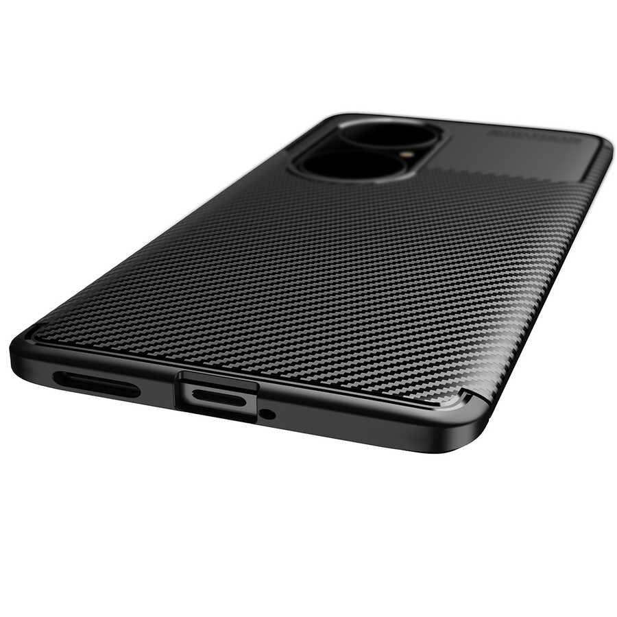 Huawei P50 Pro Kılıf Zore Negro Silikon Kapak Siyah
