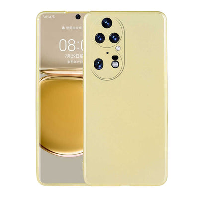 Huawei P50 Pro Kılıf Zore Premier Silikon Kapak Gold