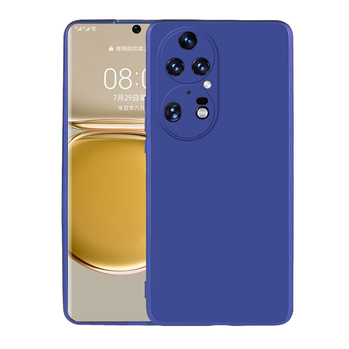 Huawei P50 Pro Kılıf Zore Premier Silikon Kapak Saks Mavi