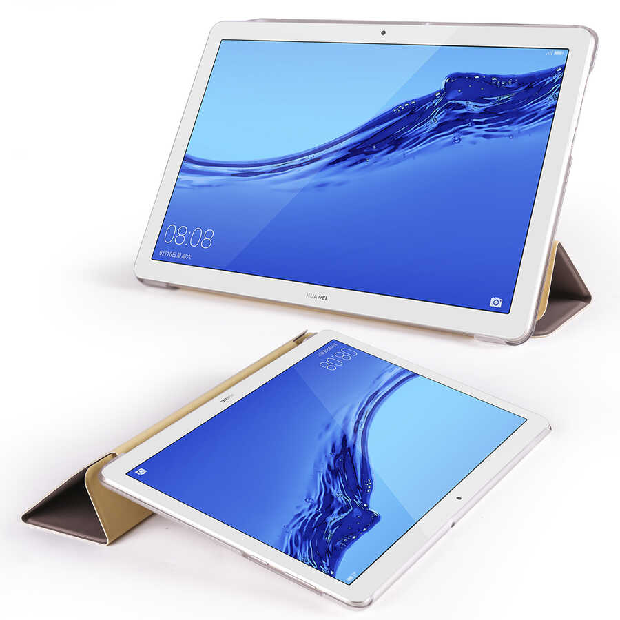 Huawei T5 10 inc Zore Smart Cover Standlı 1-1 Kılıf Mavi