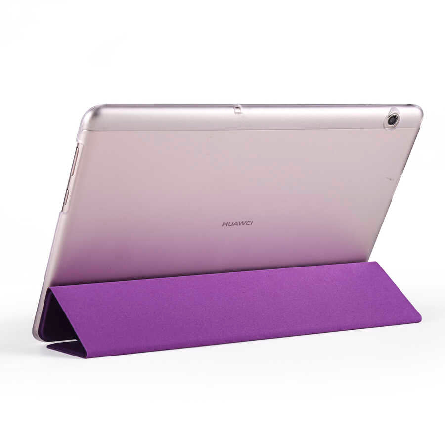 Huawei T5 10 inc Zore Smart Cover Standlı 1-1 Kılıf Pembe