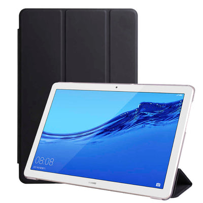 Huawei T5 10 inc Zore Smart Cover Standlı 1-1 Kılıf Siyah