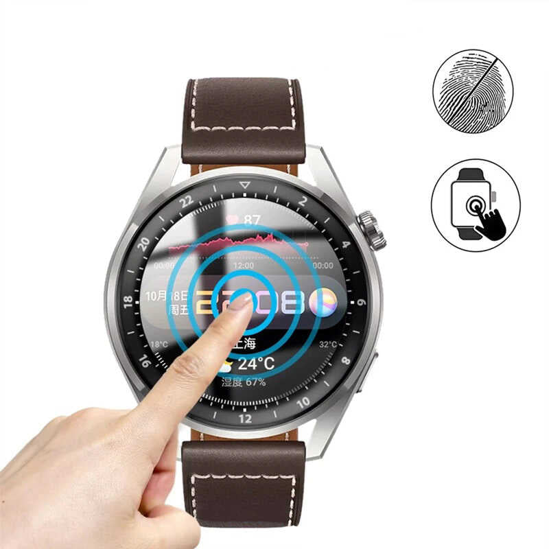 Huawei Watch 3 Pro Zore PMMA Pet Saat Ekran Koruyucu Siyah