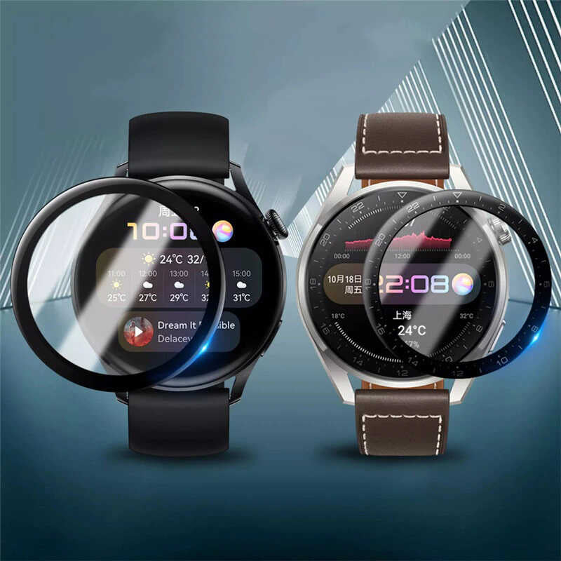 Huawei Watch 3 Pro Zore PMMA Pet Saat Ekran Koruyucu Siyah