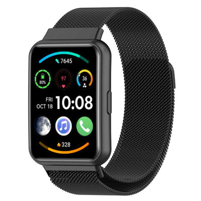Huawei Watch Fit 2 Zore KRD-01 Metal Kordon Siyah