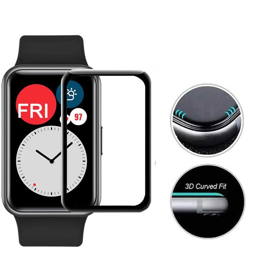 Huawei Watch Fit 2 Zore PMMA Pet Saat Ekran Koruyucu Siyah