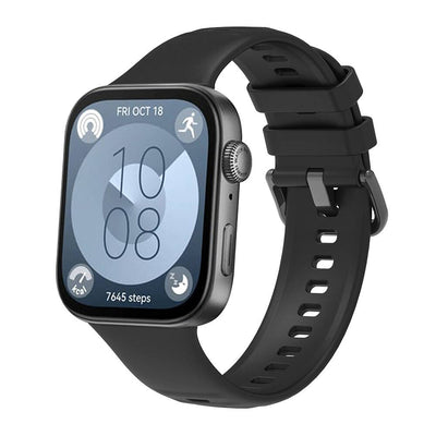 Huawei Watch Fit 3 Band Serisi Klasik Kordon Silikon Strap Kayış Lacivert