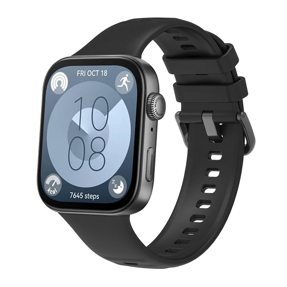 Huawei Watch Fit 3 Band Serisi Klasik Kordon Silikon Strap Kayış Turuncu
