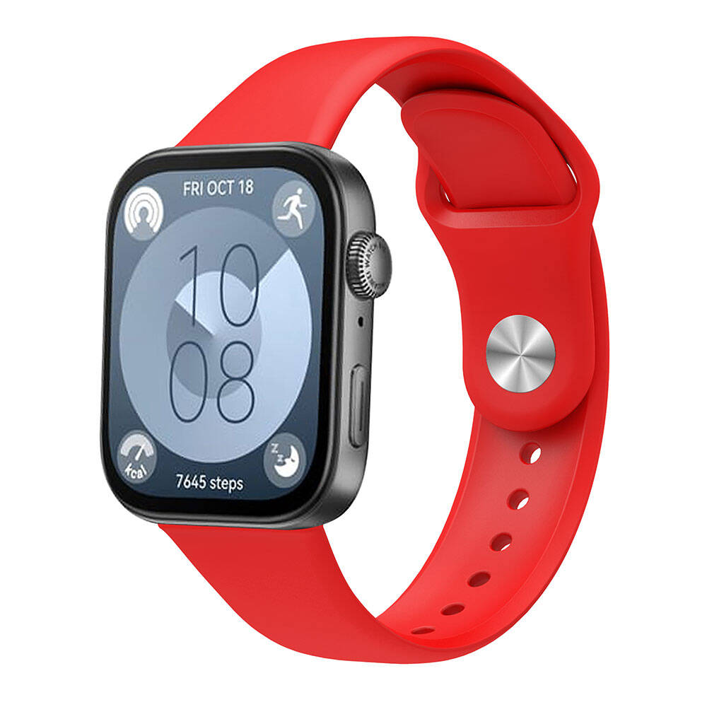 Huawei Watch Fit 3 KRD-11 22mm Silikon Kordon Kırmızı