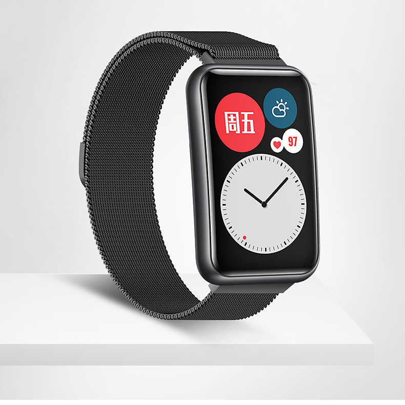 Huawei Watch Fit Metal Kordon Dönüştürücü Siyah