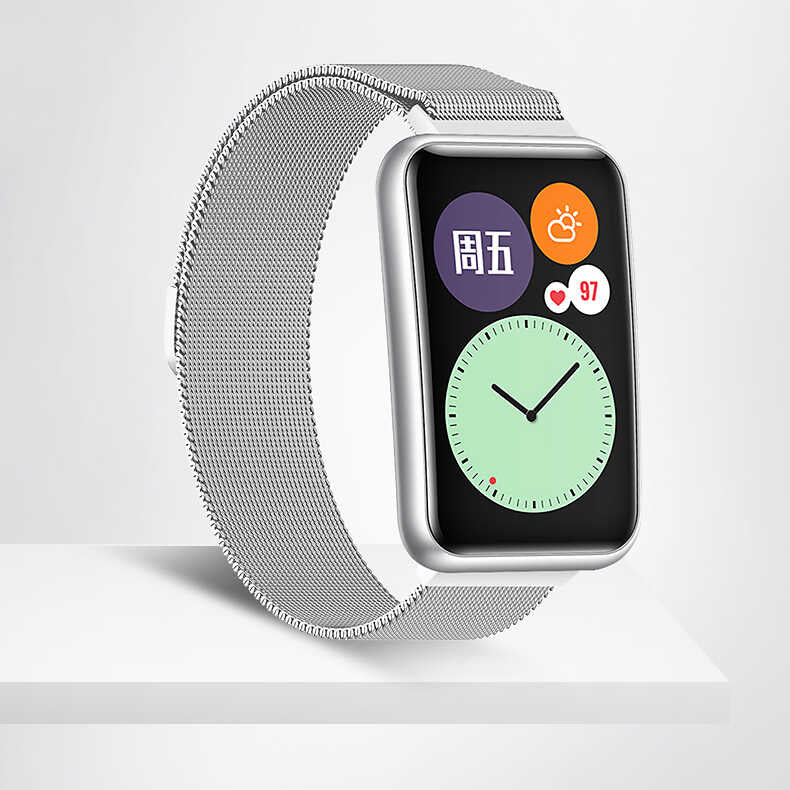 Huawei Watch Fit Metal Kordon Dönüştürücü Gümüş