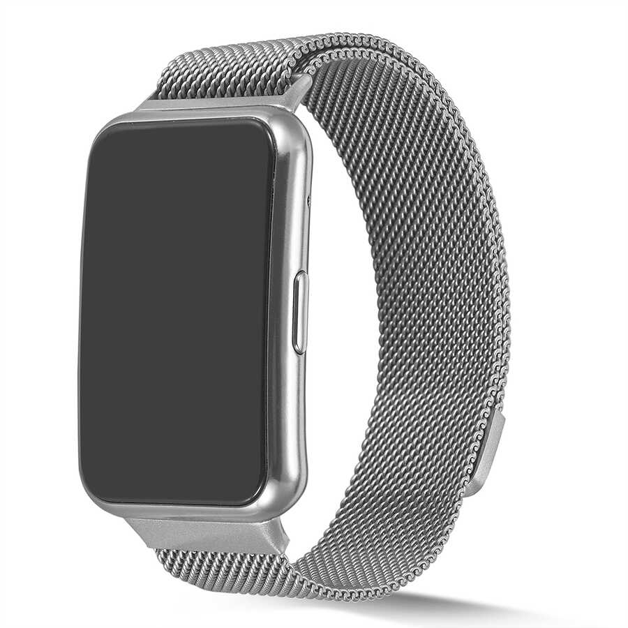 Huawei Watch Fit Zore KRD-01 Metal Kordon Gümüş