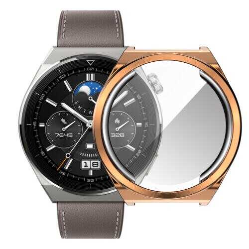 Huawei Watch GT 3 Pro 43mm Zore Watch Gard 02 Koruyucu Silikon Rose Gold