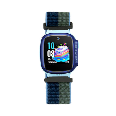 Huawei Watch GT5 Pro 42mm Zore KRD-03 Çocuklara Özel Hasır Kordon Lacivert-Yeşil