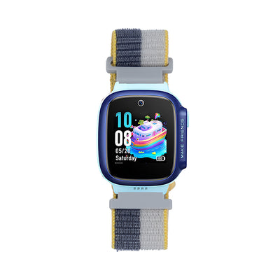 Huawei Watch GT5 Pro 42mm Zore KRD-03 Çocuklara Özel Hasır Kordon Lila-Gri