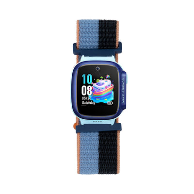Huawei Watch GT5 Pro 42mm Zore KRD-03 Çocuklara Özel Hasır Kordon Mavi-Siyah