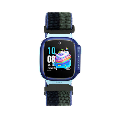 Huawei Watch GT5 Pro 42mm Zore KRD-03 Çocuklara Özel Hasır Kordon Siyah-Yeşil