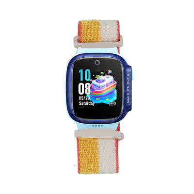 Huawei Watch GT5 Pro 42mm Zore KRD-03 Çocuklara Özel Hasır Kordon Sarı-Beyaz