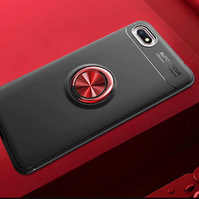 Huawei Y5 2018 Kılıf Zore Ravel Silikon Kapak Siyah-Kırmızı