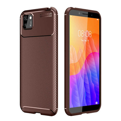 Huawei Y5P Kılıf Zore Negro Silikon Kapak Kahverengi