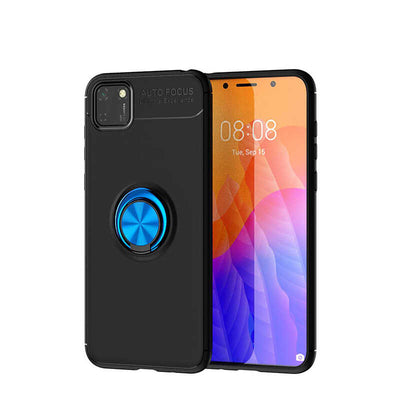 Huawei Y5P Kılıf Zore Ravel Silikon Kapak Siyah-Mavi