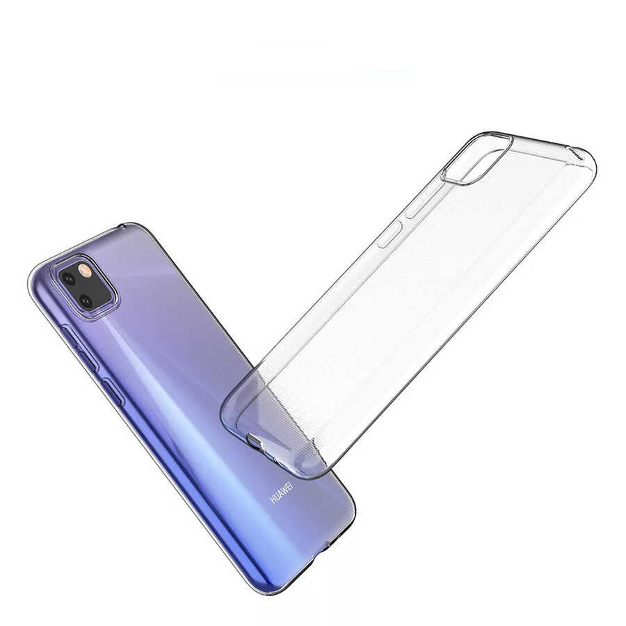 Huawei Y5P Kılıf Zore Süper Silikon Kapak Renksiz