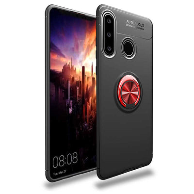 Huawei Y6P Kılıf Zore Ravel Silikon Kapak Siyah-Mavi
