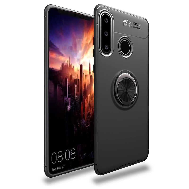 Huawei Y6P Kılıf Zore Ravel Silikon Kapak Siyah