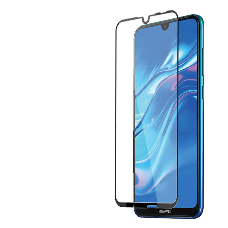 Huawei Y6S 2019 Zore Kenarları Kırılmaya Dayanıklı Cam Ekran Koruyucu Siyah