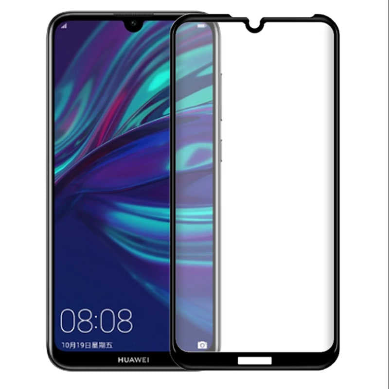 Huawei Y6S 2019 Zore Kenarları Kırılmaya Dayanıklı Cam Ekran Koruyucu Siyah