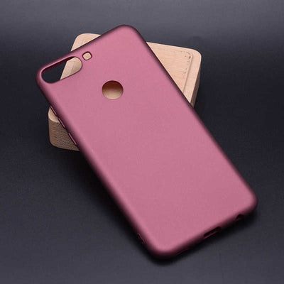 Huawei Y7 2018 Kılıf Zore Premier Silikon Kapak Mürdüm