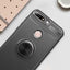 Huawei Y7 2018 Kılıf Zore Ravel Silikon Kapak Siyah-Rose Gold