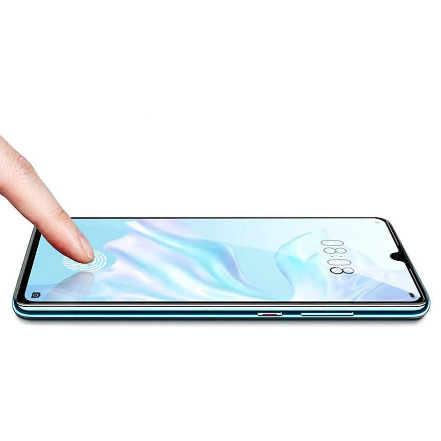Huawei Y7 Prime 2019 Davin 5D Cam Ekran Koruyucu Siyah
