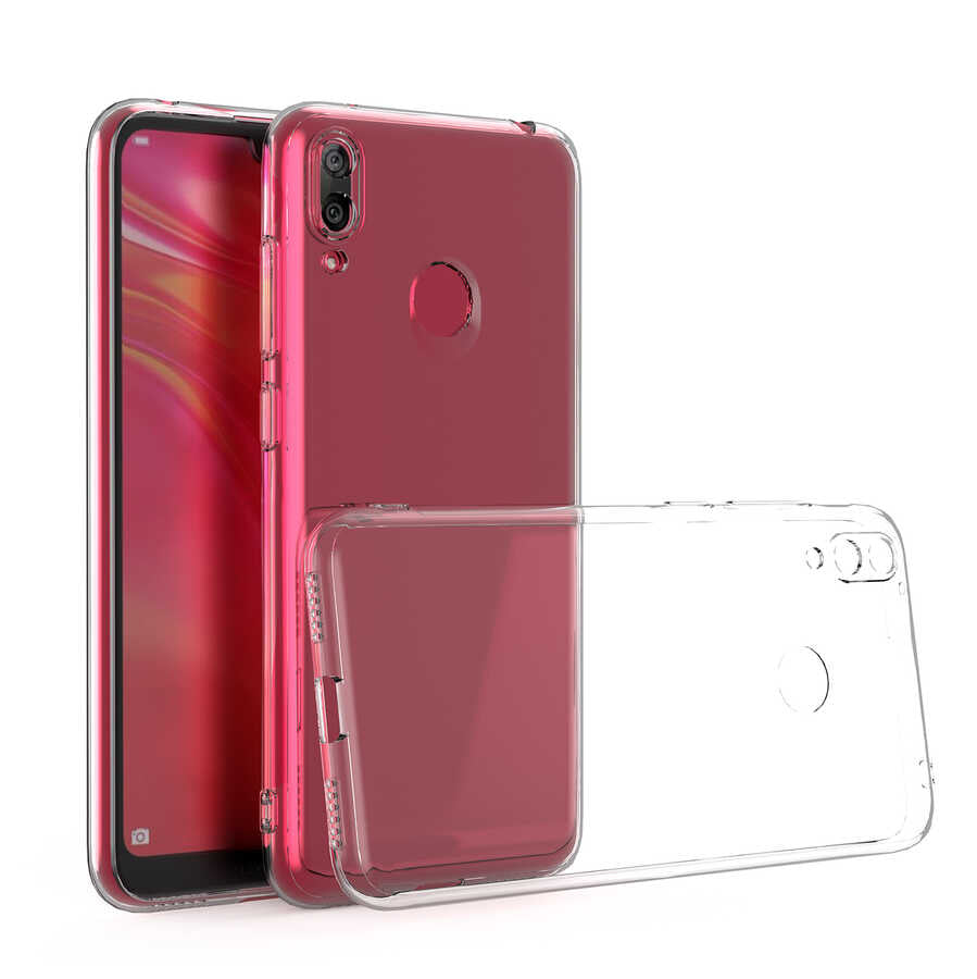 Huawei Y7 Prime 2019 Kılıf Zore Kamera Korumalı Süper Silikon Kapak Renksiz